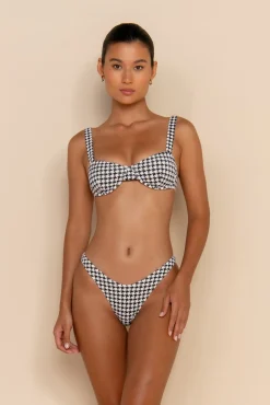 ESCAPE BRACUP TOP - HOUNDSTOOTH