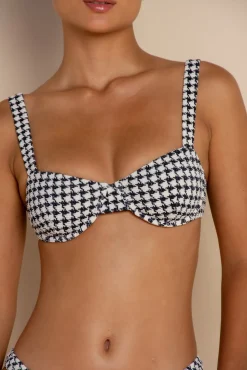 ESCAPE BRACUP TOP - HOUNDSTOOTH