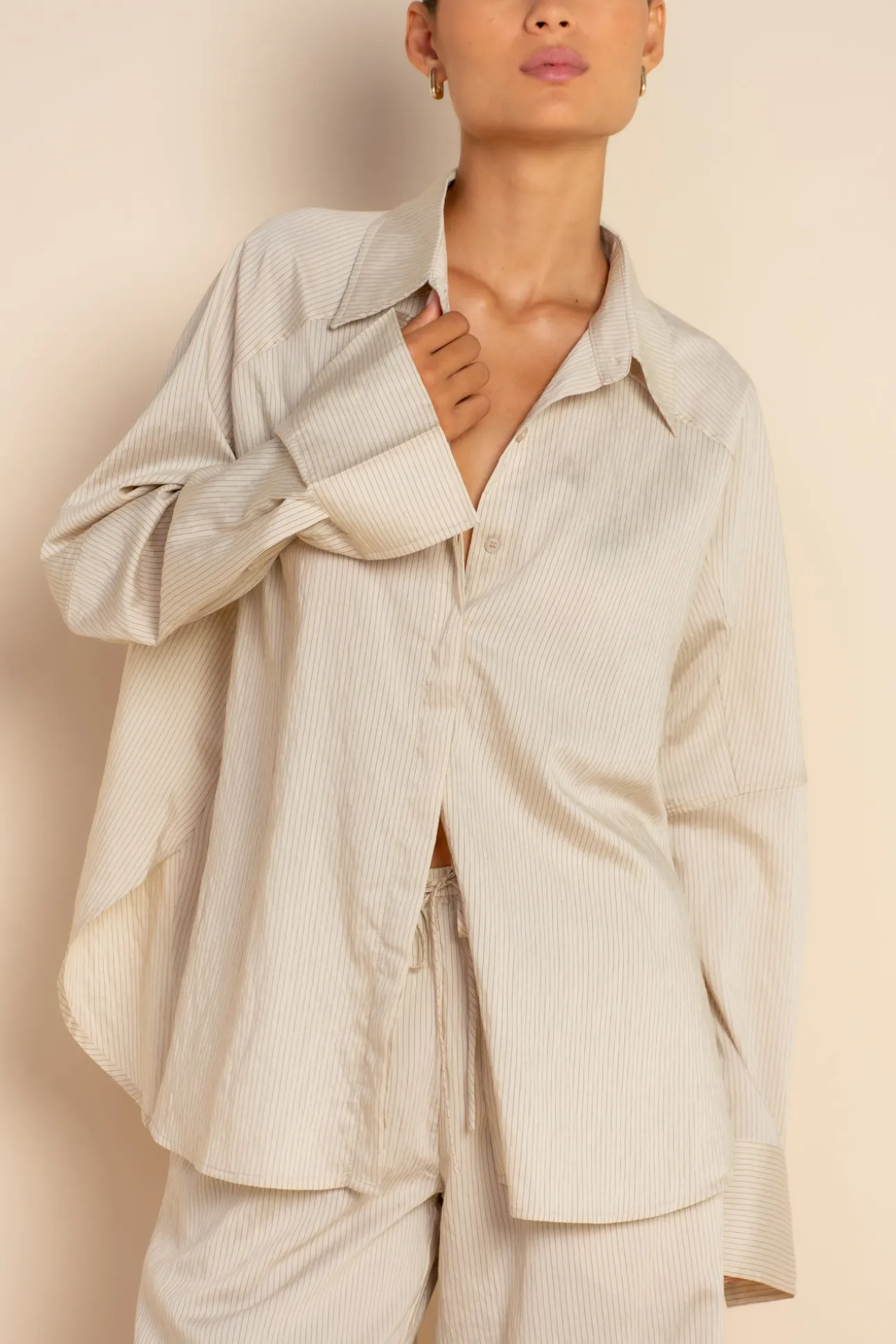 IVY SHIRT - OAT STRIPE