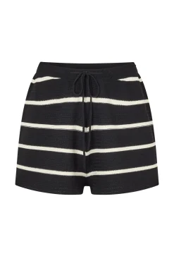 JONI KNIT SHORT - BLACK/WHITE STRIPE